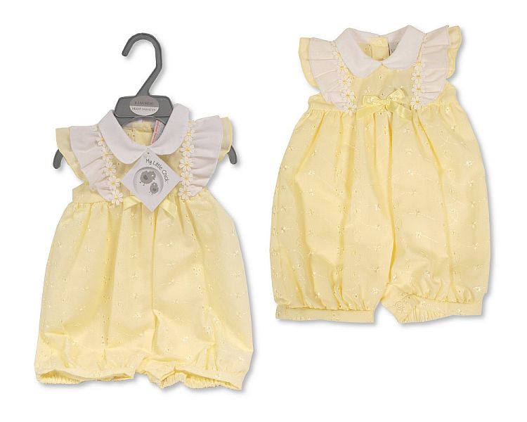 Baby Girls Romper with Bow - Daisies (PK6) (NB-6M) BIS-2120-6154