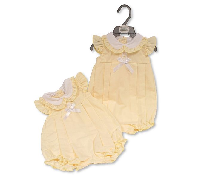 Baby Girls Romper with Lace and Bow (PK6) (NB-6M) BIS-2120-6156
