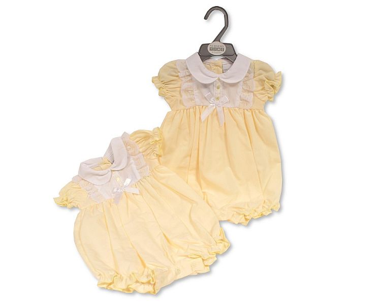 Baby Girls Romper with Lace and Bow (PK6) (NB-6M) BIS-2120-6157