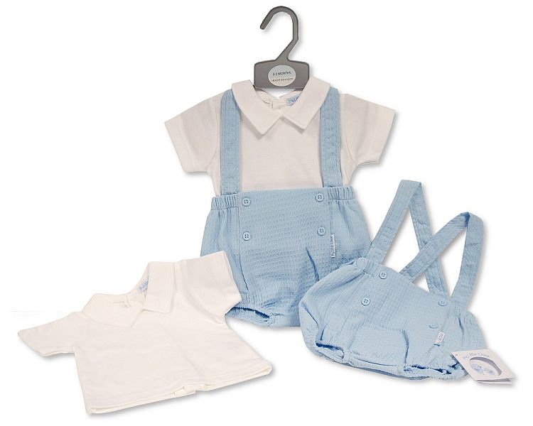 Baby Boys Short Romper Set with Suspenders (0-6 Months) (PK6) Bis-2120-6184