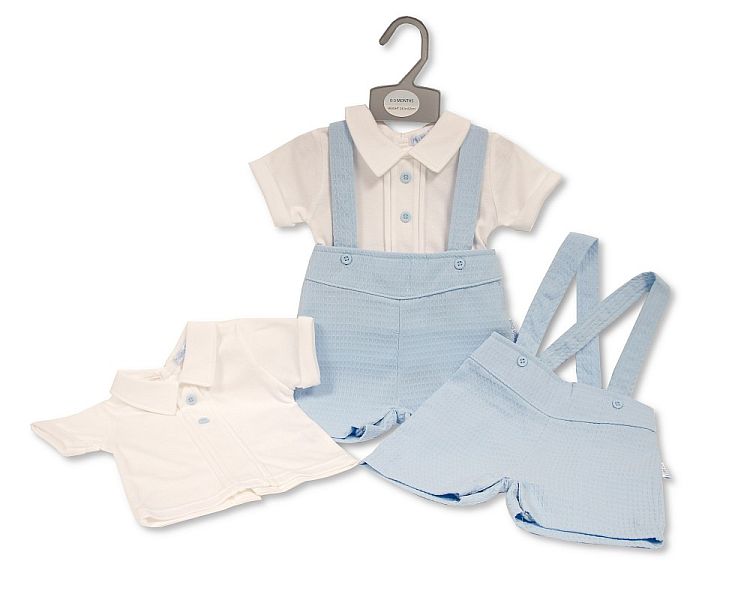 Baby Boys Shorts Set with Suspenders (0-6 Months) (PK6) Bis-2120-6186