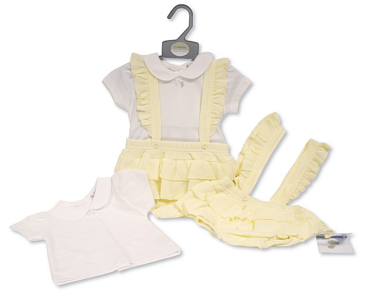 Baby Girls Romper Set with Suspenders (NB-6 Months) (PK6) Bis-2120-6198