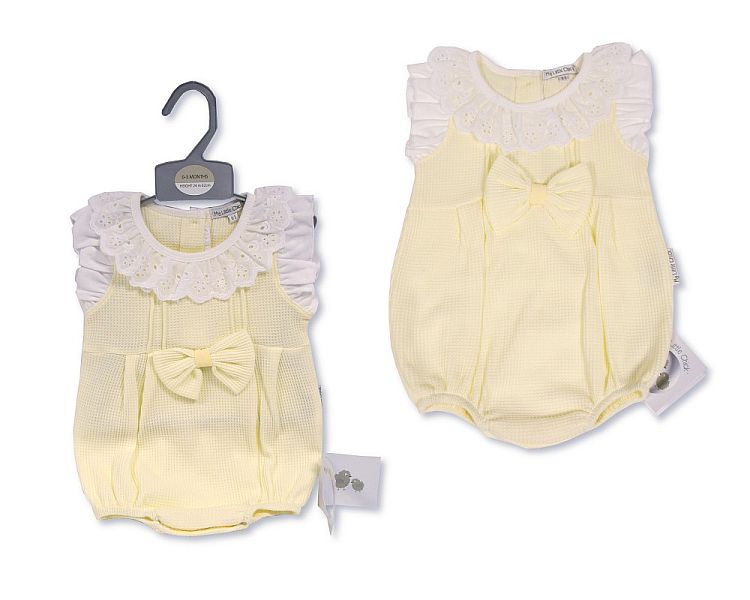 Baby Girls Romper with Lace and Bow (NB-6 Months) (PK6) Bis-2120-6200