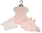Baby Girls Short Dungaree Set with Lace and Bow (NB-6 Months) (PK6) Bis-2120-6203
