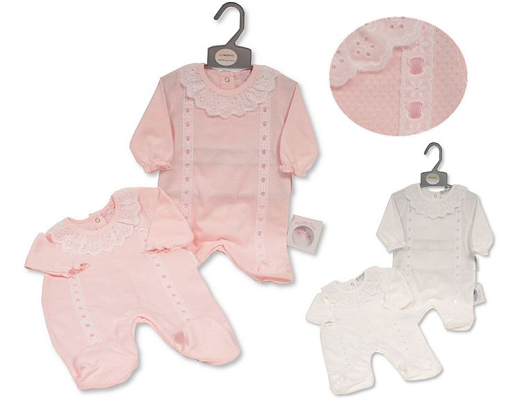 Baby All in One with Lace (NB-6 Months) (PK6) Bis-2120-6210
