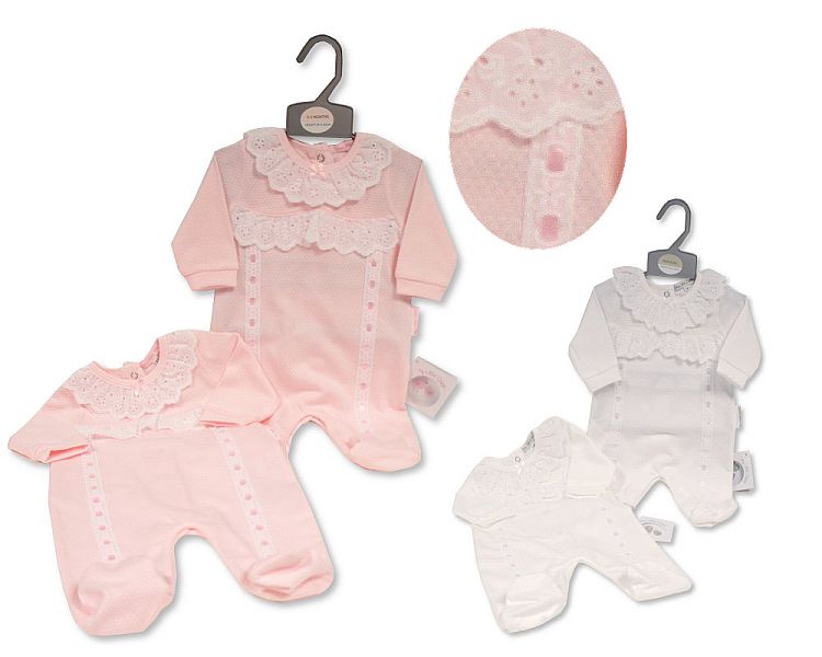 Baby All in One with Lace (NB-6 Months) (PK6) Bis-2120-6211
