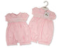 Baby Girls Romper with Smocking and Lace (NB-6m) (PK6) BIS-2120-6256