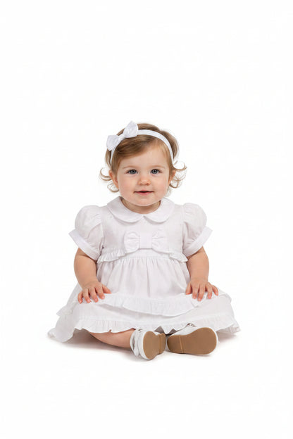 Tiered Baby Dress with Embroidery (NB-6m) (PK6) BIS-2120-6265