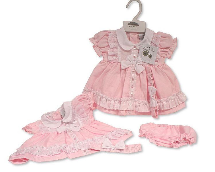 Baby Dress with Lace and Bow (6-24m) (PK6) BIS-2120-6280