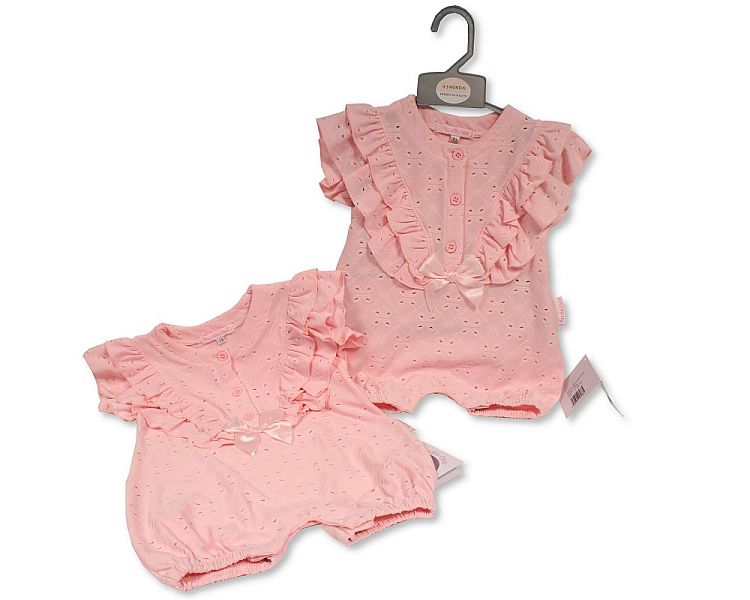 Baby Girls Romper with Bow (NB-6m) (PK6) BIS-2120-6288
