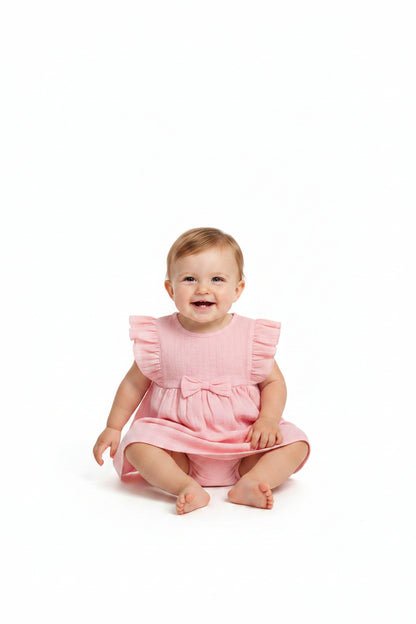 Baby Girls Dress with Bow (NB-6m) (PK6) BIS-2120-6301