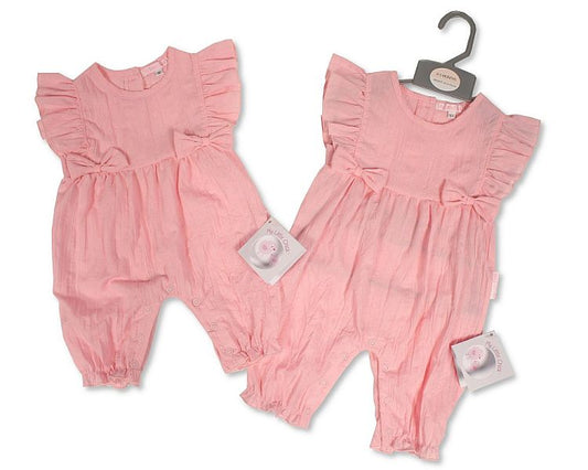 Baby Girls Long Romper with Bows (NB-6m) (PK6) BIS-2120-6304