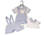 Baby Boys 2 pcs Striped Short Dungaree Set with Buttons (NB-6m) (PK6) BIS-2120-6306