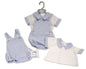 Baby Boys 2 pcs Striped Short Dungaree Set with Buttons (NB-6m) (PK6) BIS-2120-6308