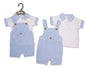 Baby Boys 2 pcs Dungaree Set - Tractor (NB-9m) (PK4) BIS-2120-6343