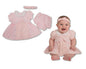 Baby Dress Pink with Ruffles and Lace Collar (NB-6m) (PK6) - BIS-2120-6358