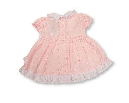 Tiered Baby Dress Pink with Smocking and Bows (NB-6m) (PK6) - BIS-2120-6360