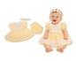 Baby Dress Lemon with Smocking, Lace and Bow (NB-6m) (PK6) - BIS-2120-6365