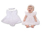 Baby Dress White with Flowers Embroidery (6-24m) (PK6) - BIS-2120-6377
