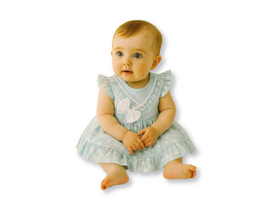 Baby Girls Woven Printed Dress with Bow (NB-9m) (PK6) - BIS-2120-6380