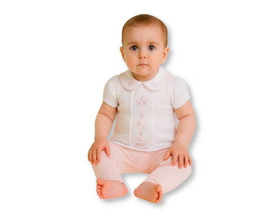 Baby Girls 2 pcs Legging Set with Floral Embroidery (NB-9m) (PK6) - BIS-2120-6389