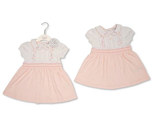 Baby Girls Dress with Floral Embroidery (NB-9m) (PK6) - BIS-2120-6390