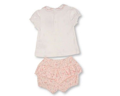 Baby Girls 2 pcs Shorts Set with Floral Print and Embroidery (NB-9m) (PK6) - BIS-2120-6394