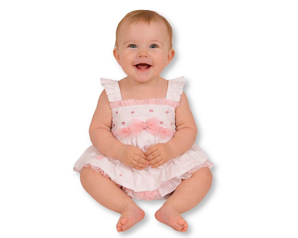 Baby Girls Dress with Bows - Hearts (NB-9m) (PK6) - BIS-2120-6398