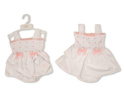 Baby Girls Dress with Bows - Hearts (NB-9m) (PK6) - BIS-2120-6398