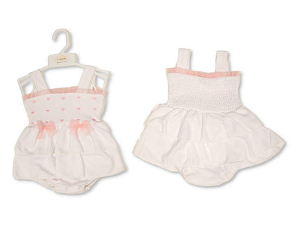 Baby Girls Dress with Bows - Hearts (NB-9m) (PK6) - BIS-2120-6398