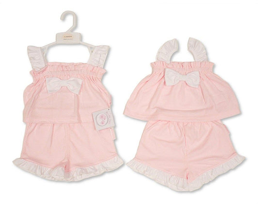 Baby Girls 2 pcs Dress Set with Bow (NB-9m) (PK6) - BIS-2120-6405