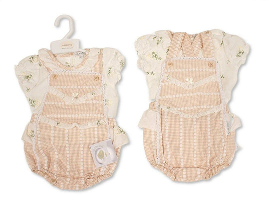 Baby Girls 2 pcs Spanish Romper Set with Floral Print (NB-9m) (PK6) - BIS-2120-6415