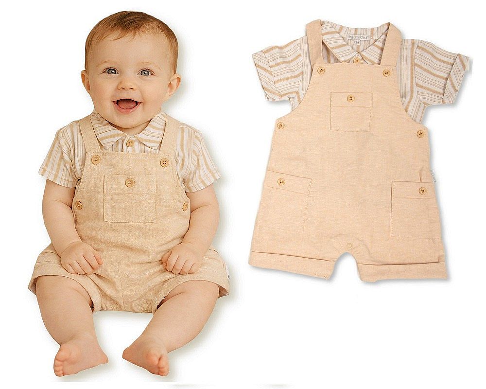 Baby Boys 2 Pieces Dungaree Set (NB-9m) (PK6) BIS-2120-6425