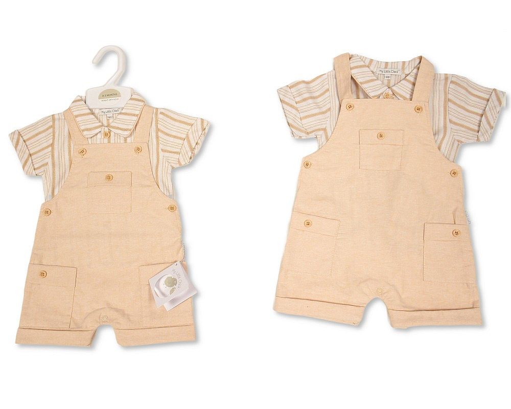 Baby Boys 2 Pieces Dungaree Set (NB-9m) (PK6) BIS-2120-6425