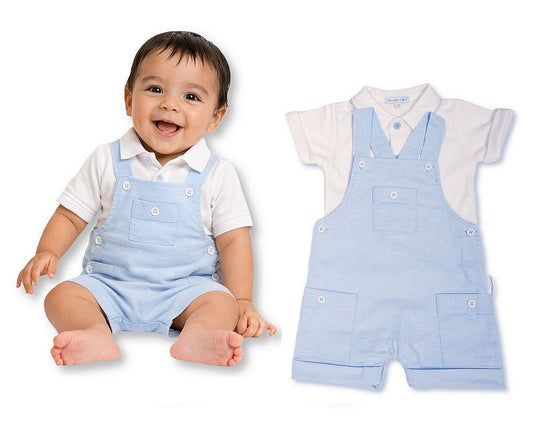 Baby Boys 2 Pieces Dungaree Set (NB-9m) (PK6) BIS-2120-6429