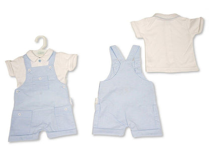 Baby Boys 2 Pieces Dungaree Set (NB-9m) (PK6) BIS-2120-6429