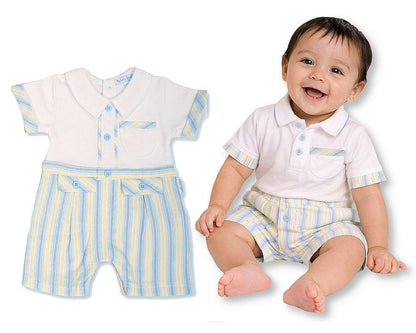 Baby Boys Striped Romper (NB-9m) (PK6) BIS-2120-6430