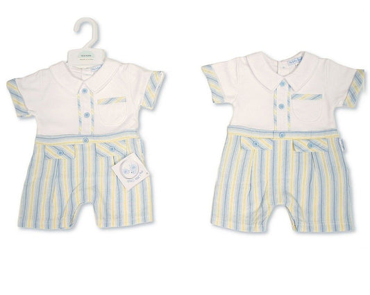 Baby Boys Striped Romper (NB-9m) (PK6) BIS-2120-6430
