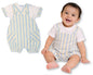 Baby Boys 2 pcs Striped Dungaree Set with Pockets (NB-9m) (PK6) BIS-2120-6431