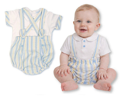 Baby Boys 2 pcs Striped Shorts Set with Suspenders (NB-9m) (PK6) BIS-2120-6433