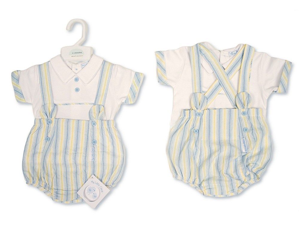 Baby Boys 2 pcs Striped Shorts Set with Suspenders (NB-9m) (PK6) BIS-2120-6433