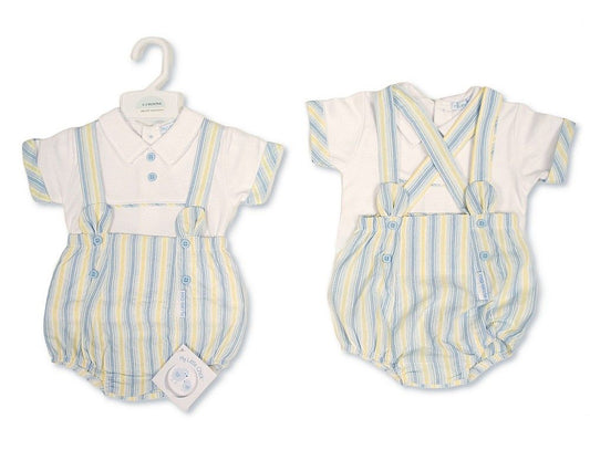 Baby Boys 2 pcs Striped Shorts Set with Suspenders (NB-9m) (PK6) BIS-2120-6433