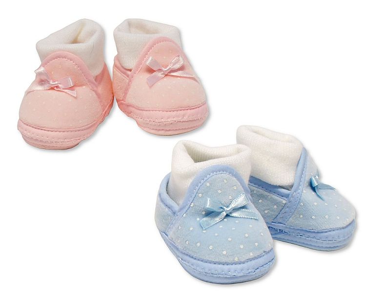 Baby Booties with Integrated Socks and Bows (0-6m) (PK8) BSS-116-384