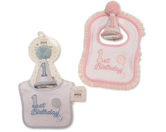 Baby First Birthday Bib and Hat Set (PK6) (12m) BW-0503-0653