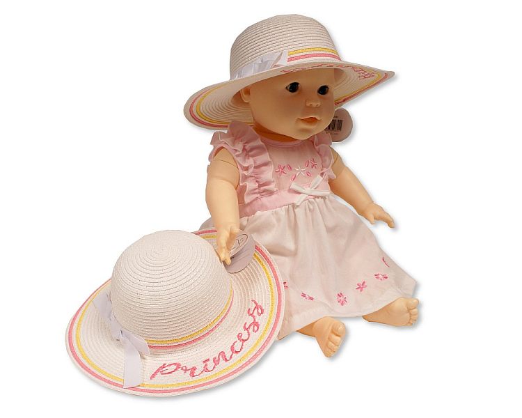 Baby Girls Paper Straw Hat - Princess/801 (PK6) (12-24M) BW-0503-0801