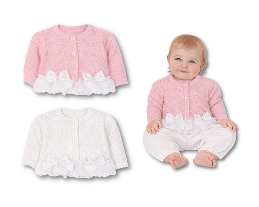 Knitted Baby Girls Cardigan with Bows - (PK6) (9-24m) BW-10-1008_24