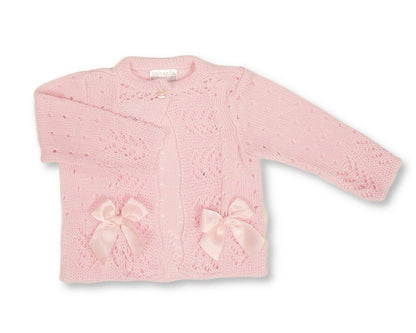 Knitted Baby Girls Cardigan with Bows - (PK6) (9-24m) BW-10-1009_24
