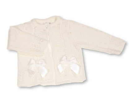 Knitted Baby Girls Cardigan with Bows - (PK6) (9-24m) BW-10-1009_24