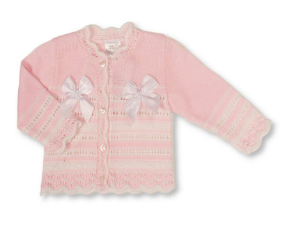 Knitted Baby Girls Cardigan with Bows - (PK6) (9-24m) BW-10-1011_24