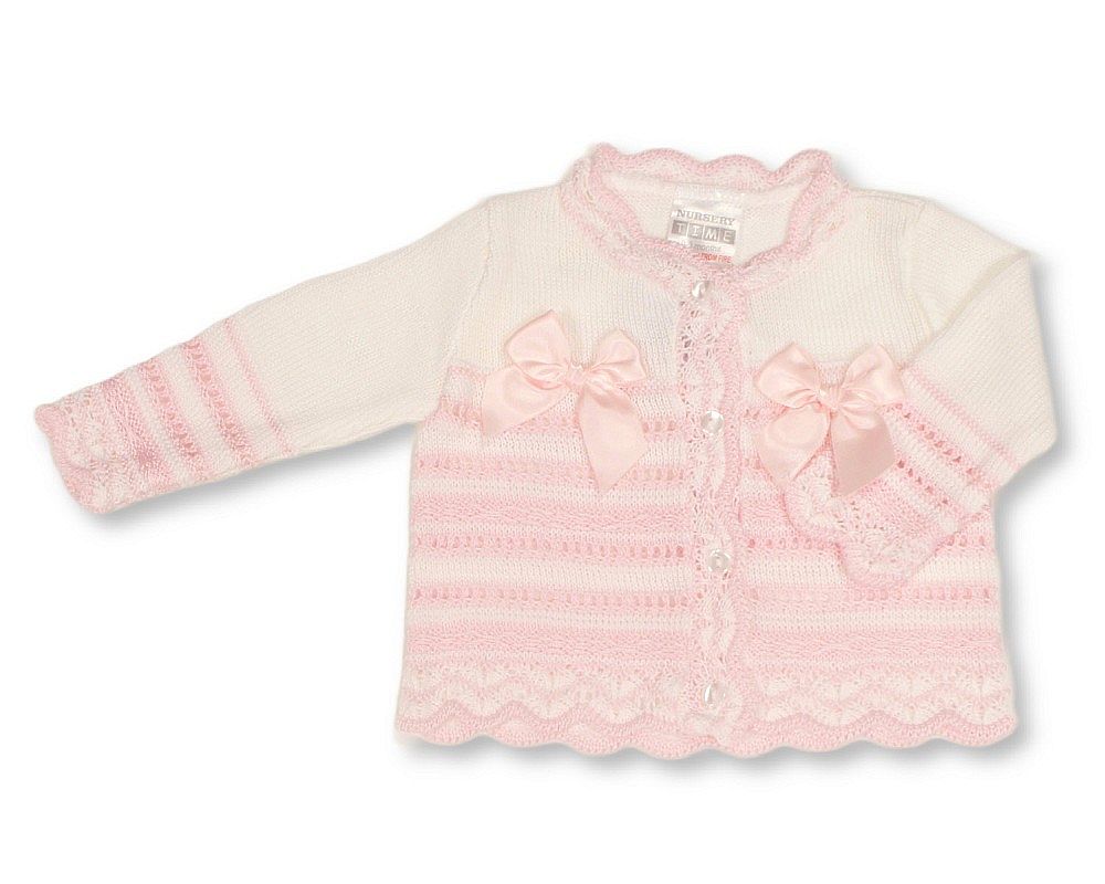 Knitted Baby Girls Cardigan with Bows - (PK6) (9-24m) BW-10-1011_24